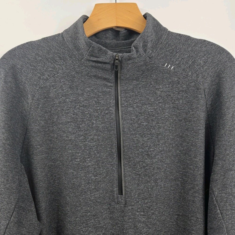 Men's Lululemon Pullover Large Heathered Gray Surge Warm 1/4 Zip Running Wear